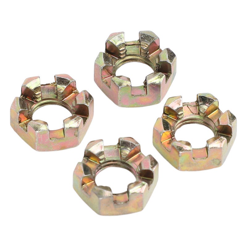 Steel Alloy Hex Slotted Nuts M10 Universal Wheel Axle Hub Nut - Rust Resistant Zinc Plating Treatment for 50-100cc Quad Dirt Bike ATV Go Kart - Image 2