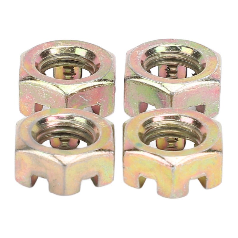 Steel Alloy Hex Slotted Nuts M10 Universal Wheel Axle Hub Nut - Rust Resistant Zinc Plating Treatment for 50-100cc Quad Dirt Bike ATV Go Kart - Image 1