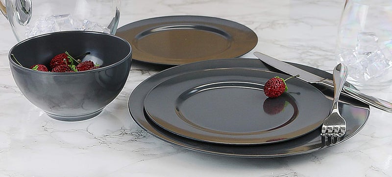 Reston Lloyd 100 Melamine Dinnere Cereal Soup Dip Bowls 16oz2cup Capacity Charcoal Set of 6Gray - Image 5