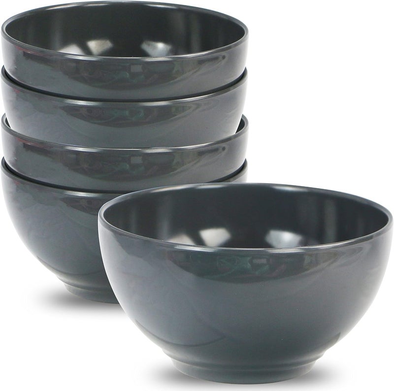 Reston Lloyd 100 Melamine Dinnere Cereal Soup Dip Bowls 16oz2cup Capacity Charcoal Set of 6Gray - Image 1