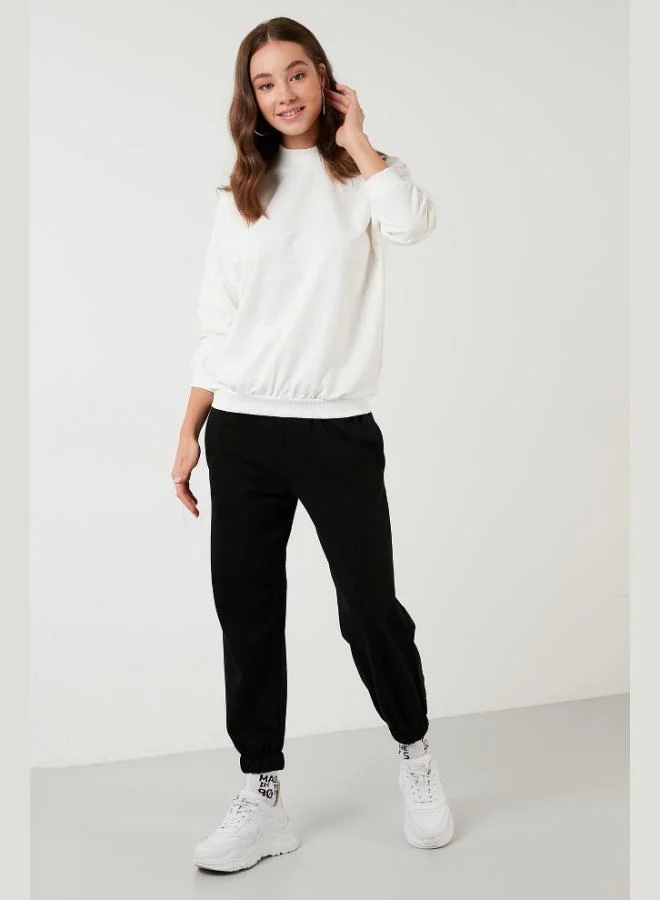 ليلا ليلى سويت شيرت قطن بياقة واقفة للنساء