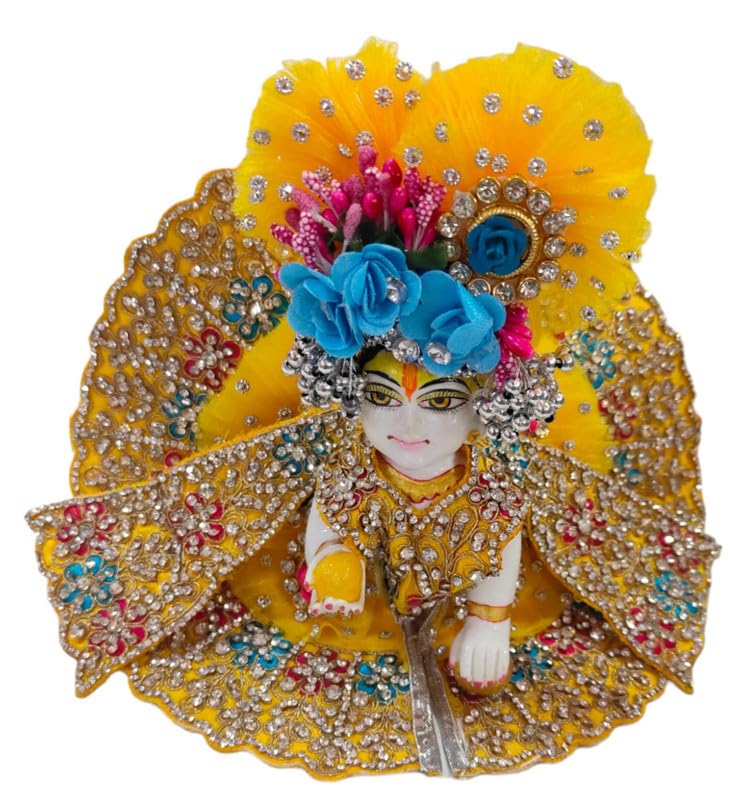 Partish Laddu Gopal Heavy Janamashtmi Dress Size 5 l Ladoo Gopal Dress l Kanha Ji Poshak Size 1 2 4 5 6 (U) - Image 2