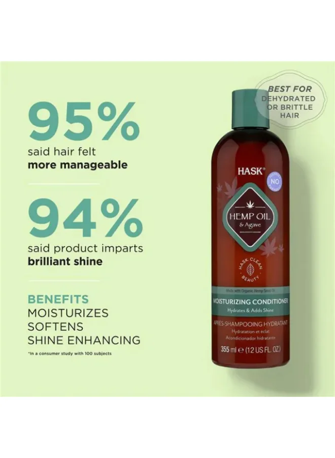 HASK Hemp Oil & Agave Moisturizing Conditioner 355ml