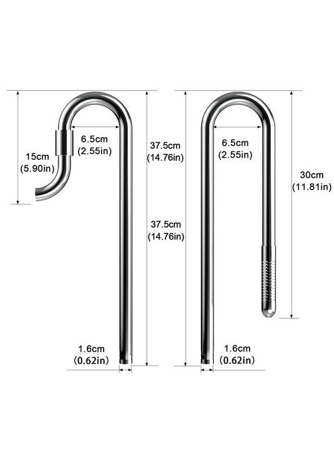 Fzone Stainless Steel Lily Pipe Inflow And Outflow Work With 16/22Mm Filter Hoses, Ideal For Aquarium Plant Tanks, With Acrylic Pipe Fixer(16Mm) - Image 2