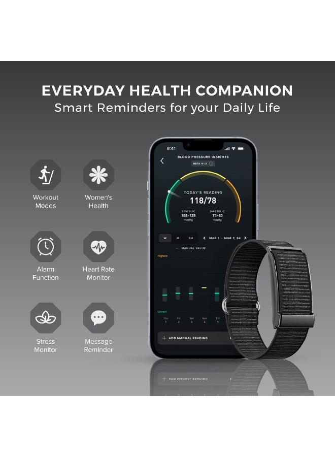 Trands SW300 Minimalist Smart Health & Fitness Tracker, 45-Day Battery, App-Controlled Screenless Design, IP68 Waterproof - Black - Image 3