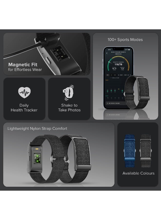 Trands SW300 Minimalist Smart Health & Fitness Tracker, 45-Day Battery, App-Controlled Screenless Design, IP68 Waterproof - Black - Image 2