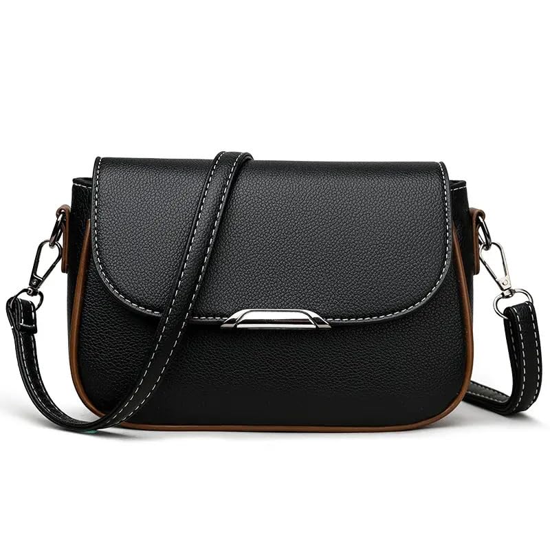 ketmart women Pu Leather shoulder bag and crossbody purse with shoulder strape for travel and office,out door us (Color_Black) - Image 1