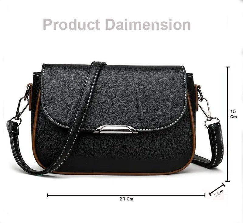 ketmart women Pu Leather shoulder bag and crossbody purse with shoulder strape for travel and office,out door us (Color_Black) - Image 5