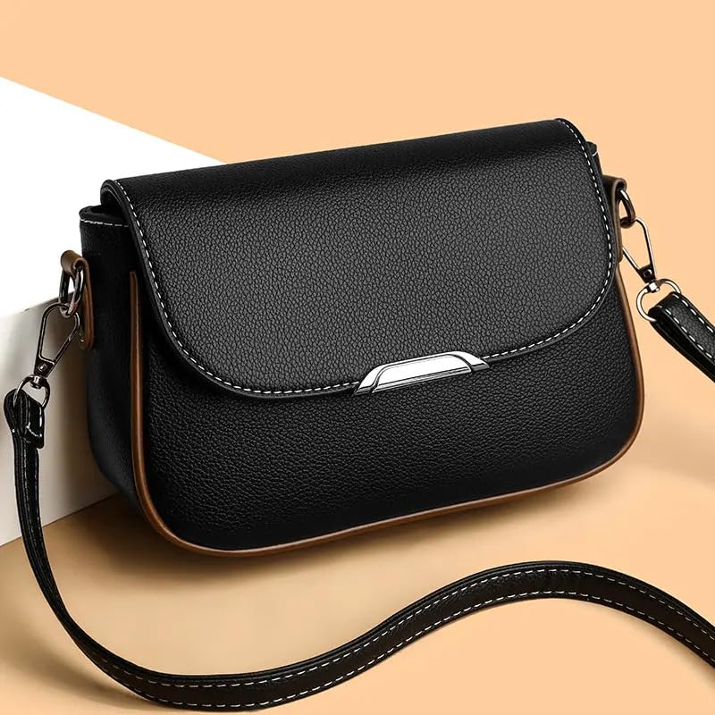 ketmart women Pu Leather shoulder bag and crossbody purse with shoulder strape for travel and office,out door us (Color_Black) - Image 2