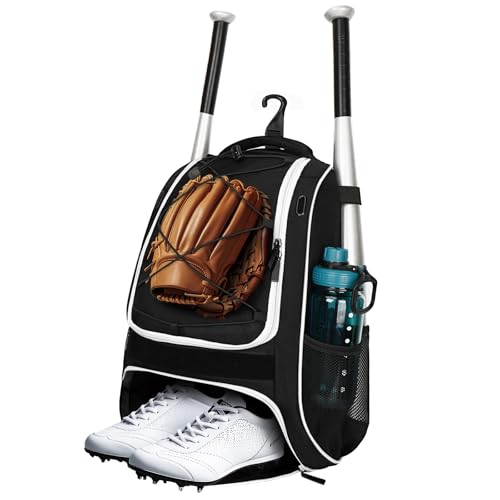 LARIPOP Youth Baseball Bat Backpack with Fence Hook, Separate Shoe Compartment, Waterproof Storage Bag for Bats, Helmet, Gloves, Cleats, Ideal for Baseball, Softball & T-Ball Players - Image 1
