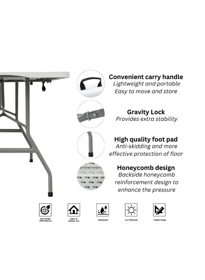 صن بوت كوميرس مجموعة قابلة للطي تشمل طاولة محمولة بمقاس ١٨٣ سم مع ثمانية كراسي - Image 3