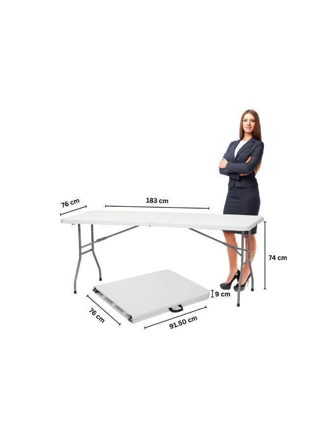 صن بوت كوميرس مجموعة قابلة للطي تشمل طاولة محمولة بمقاس ١٨٣ سم مع ثمانية كراسي - Image 5