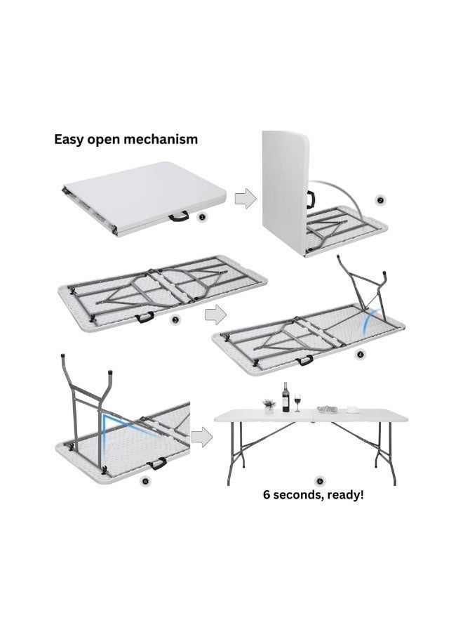 صن بوت كوميرس مجموعة قابلة للطي تشمل طاولة محمولة بمقاس ١٨٣ سم مع ثمانية كراسي - Image 4