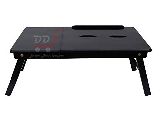DDS Dream Decor Shoppee Engineered Wood Portable Laptop Table Adjustable Height With 1 Drawer (Black) - Image 4