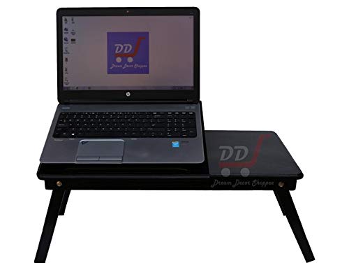 DDS Dream Decor Shoppee Engineered Wood Portable Laptop Table Adjustable Height With 1 Drawer (Black) - Image 5