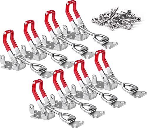 Vicuna R 8Pack Heavy Duty Toggle Latch Clamp 4002 Adjustable Toggle Clamp Latch With Lock Hole 550Lbs Holding Capacity Pull Latch for Smoker Lid Jig Tool Box Case with 40PCS Screws - Image 1