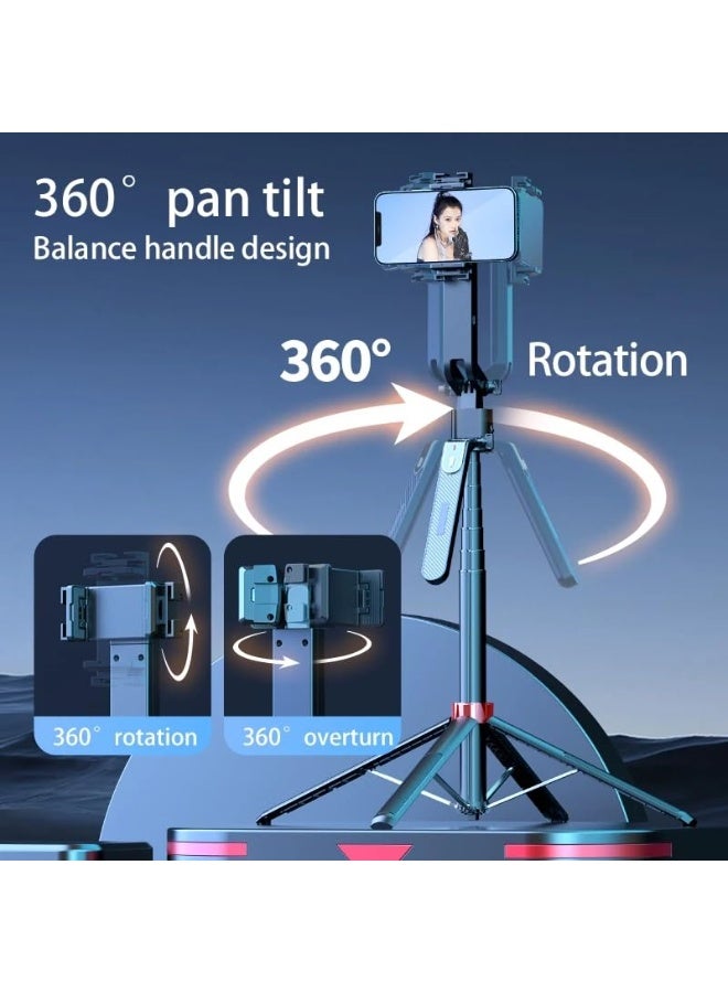 Smart AI Auto Face Tracking Gimbal Stabilizer 1.8m Long Extendable Tripod Selfie Stick Anti-Shake Quad-Leg Stand for Live Broadcast  Bluetooth Bracket with 1/4 Screw for Camera GoPro & All Cellphones - Image 5