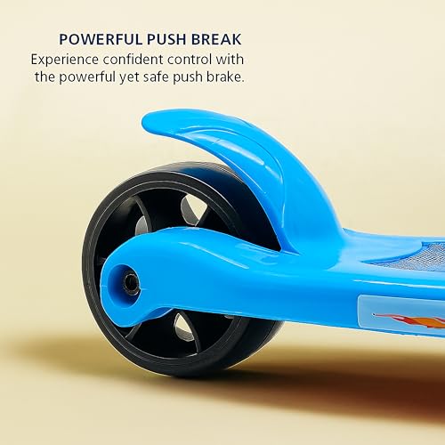 VGRASSP 3 Wheel Skate Scooter for Kids with PVC Wheels, Foldable & Height Adjustable Handlebar, Rear Brake - Outdoor Kick Cycle for Boys & Girls - (Narrow Wheels) - Image 5