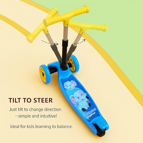 VGRASSP 3 Wheel Skate Scooter for Kids with PVC Wheels, Foldable & Height Adjustable Handlebar, Rear Brake - Outdoor Kick Cycle for Boys & Girls - (Narrow Wheels) - Image 4