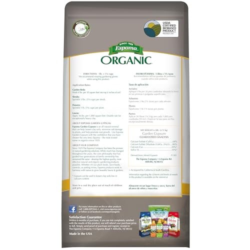 Espoma Organic Garden Gypsum Soil Conditioner; All-Natural & pelletized mined Gypsum with no fillers or additives. Helps Loosen Clay Soil; 6 lb. Bag Pack of one - Image 2