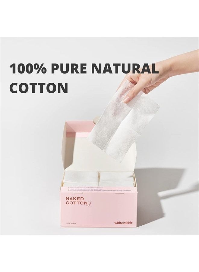 WHITE RABBIT White rabbit Premium Natural 100% Facial Cotton Pads (200 Count), Hypoallergenic, Unbleached, Lint-Free, DIY Toner Mask, Chemical Free, for face Strong and Durable  - Image 4