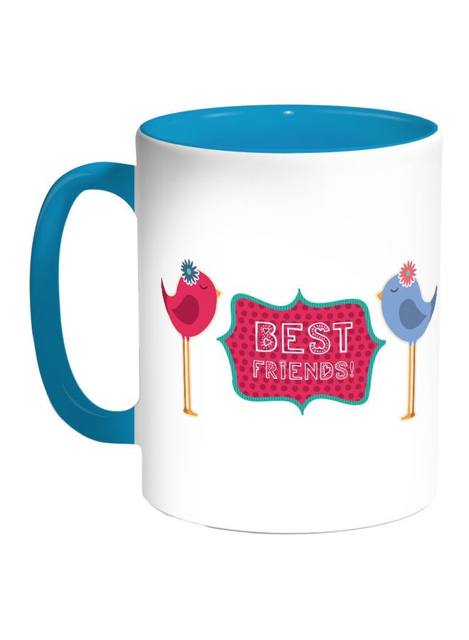 RYN Best Friends Printed Coffee Mug Blue/White/Pink 11ounce