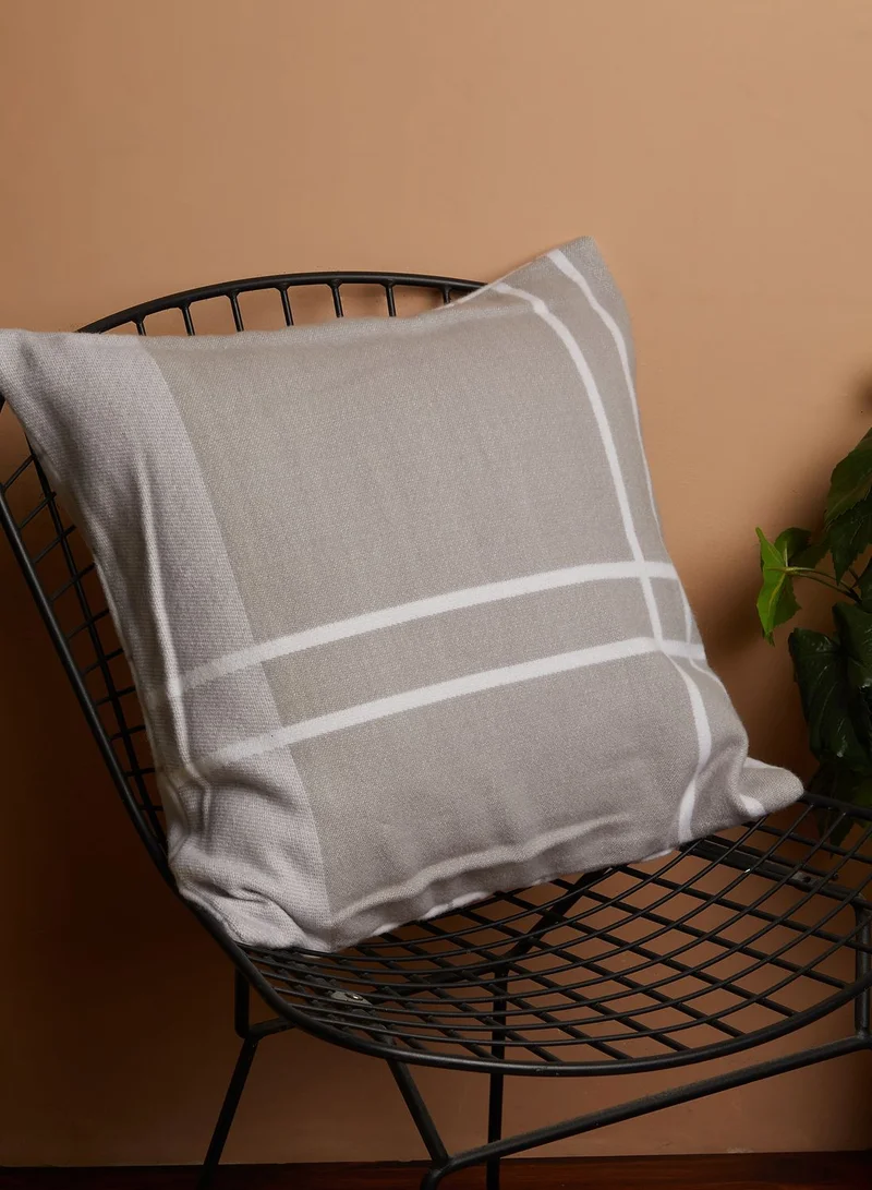 CALVIN KLEIN Reversible Plaid Logo Pillow