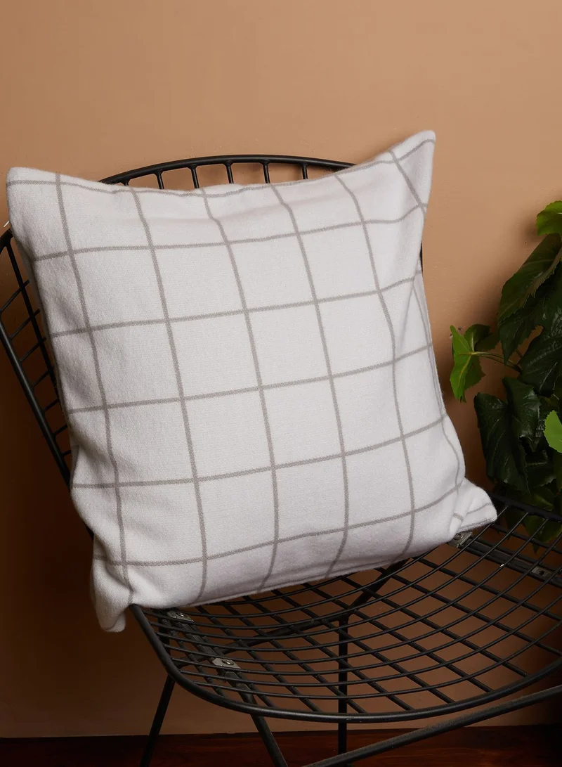 CALVIN KLEIN Reversible Plaid Logo Pillow