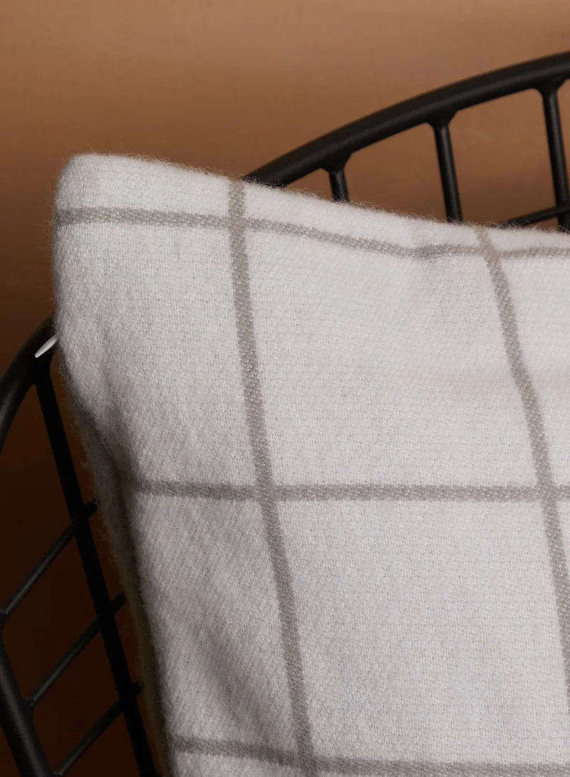 CALVIN KLEIN Reversible Plaid Logo Pillow