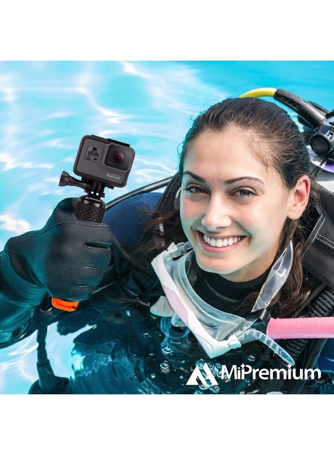 MiPremium Waterproof Floating Hand Grip Compatible with GoPro Hero 11 10 9 8 7 6 5 4 3 3+ 2 1 Session Black Silver Camera Handler & Handle Mount Accessories Kit for Water Sport and Action Cameras (Orange) - Image 3