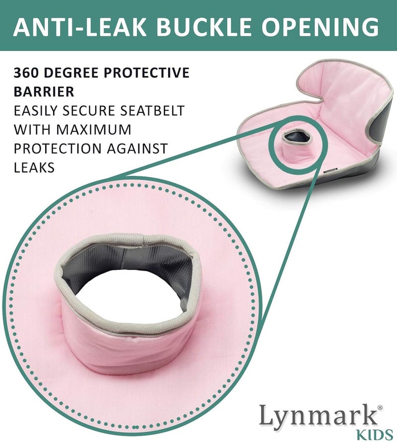 LynmarkÂ® Potty Training Car Seat Protector Cover - Waterproof Soft Piddle Pads for Toddlers and Baby Carseat - Travel-Friendly Universal Washable Liner Mat for Spills, Nappy Leaks, Accidents - Pink - Image 4