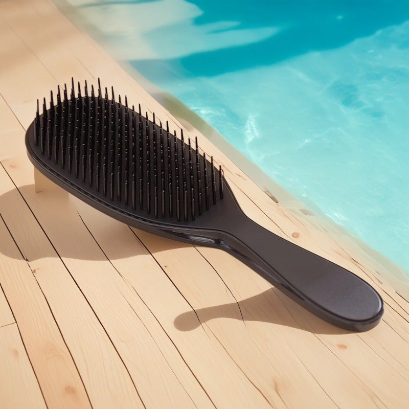 Generic New Smart Comb TT Straight Hair Comb British Princess Comb Curly Hair Massage Comb Magic Comb Anti-Knot Hair Comb Pure black [long handle air cushion comb]]