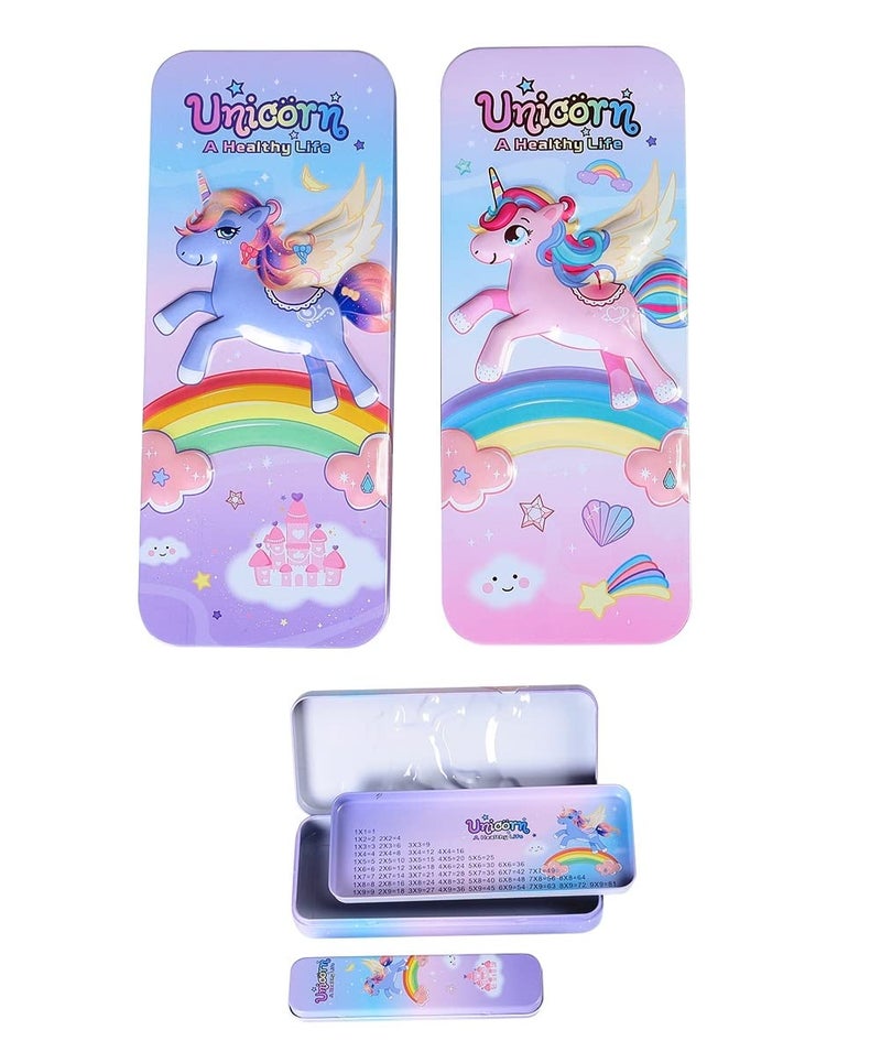TEMSON Cartoon Printed Pencil Case for Children, Pencil Box with Multi Compartment,Stationery Box, School Supply Organizer for Students. (Unicorn Rainbow)(B-727-27) - Image 3