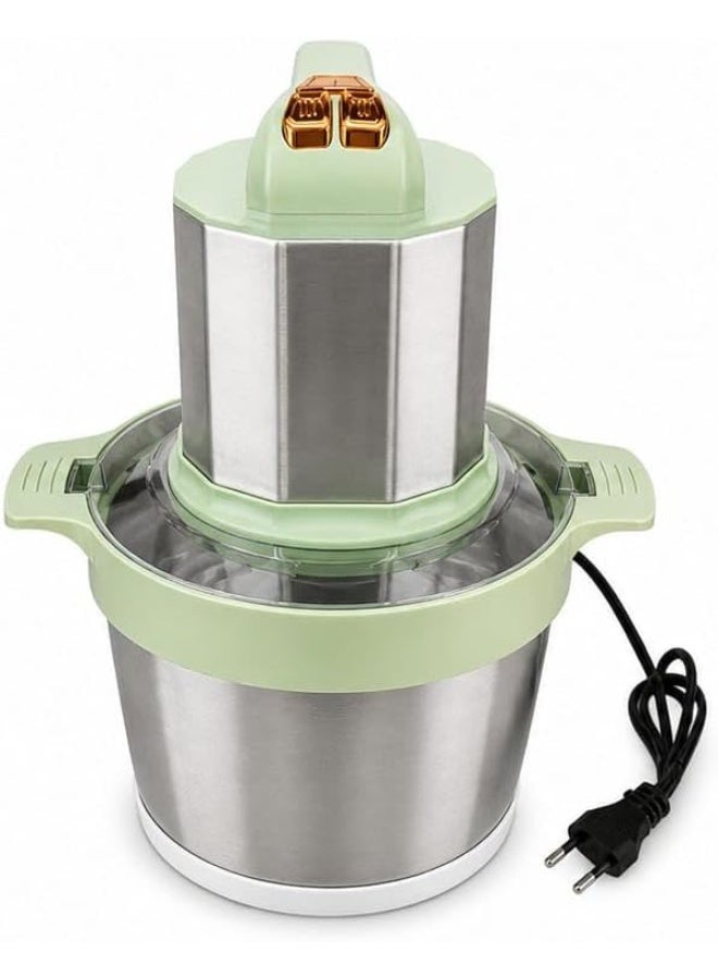 Electric kitchen grinder, stainless steel bowl, light green color, versatile, 6-liter capacity - Image 1
