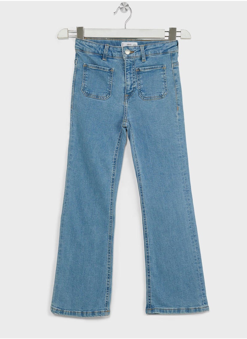 MANGO - Kids Flared Straight Fit Jeans - Image 1