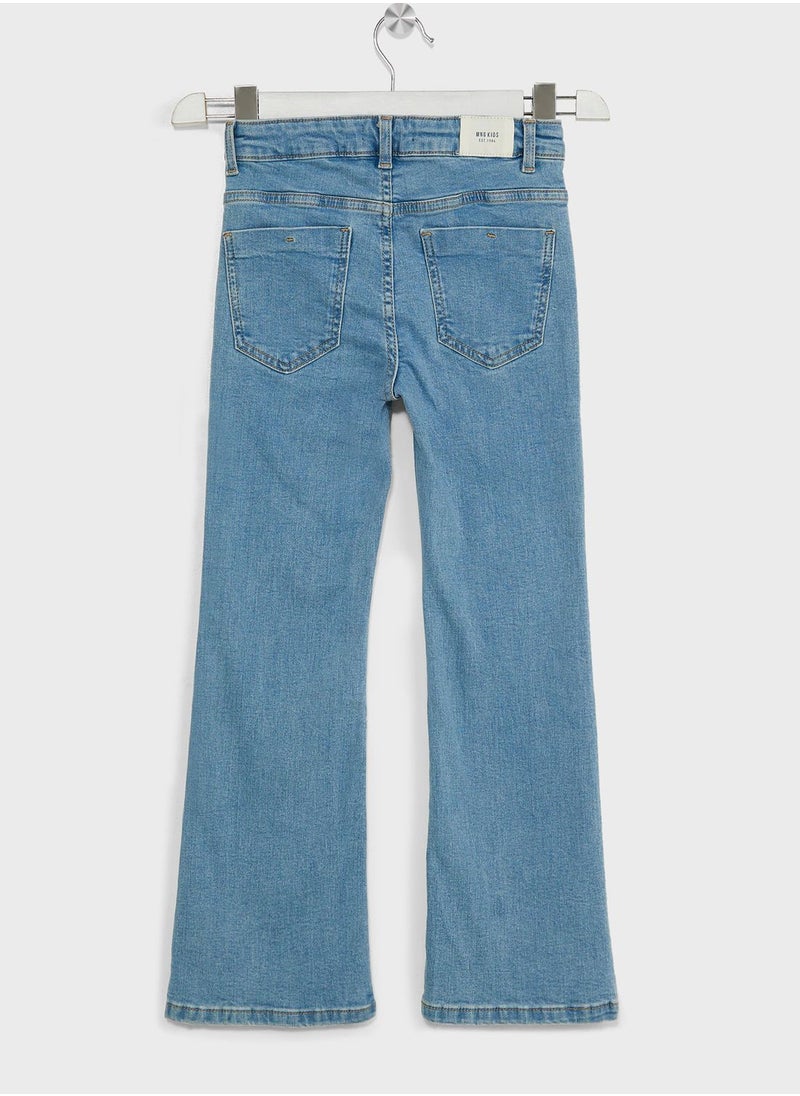 MANGO - Kids Flared Straight Fit Jeans - Image 1