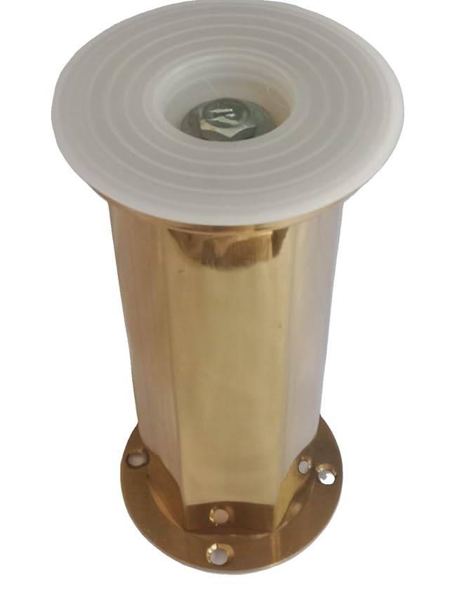 ZOHRA Hardware Heavy Duty Stainless Steel PVD Hexagonal Cut Cylindrical Shape Sofa Legs Golden Glossy Furniture Legs Sofa Legs Bathroom Cabinet Cupboard Legs 3 Inch50mm 4 6 inch  - Image 3