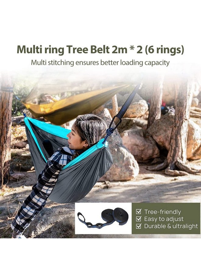 Supvox® Camping Hammock for Outdoor Activities With 2 Fixing Straps, Swing for Adults Kids, Portable Ultralight Nylon for Travel Beach Trekking, Maximum 200Kg Load (275 X 140Cm), Blue - Image 4