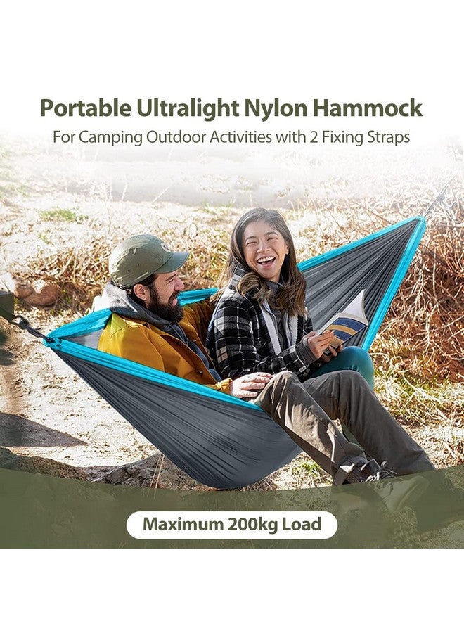 Supvox® Camping Hammock for Outdoor Activities With 2 Fixing Straps, Swing for Adults Kids, Portable Ultralight Nylon for Travel Beach Trekking, Maximum 200Kg Load (275 X 140Cm), Blue - Image 2