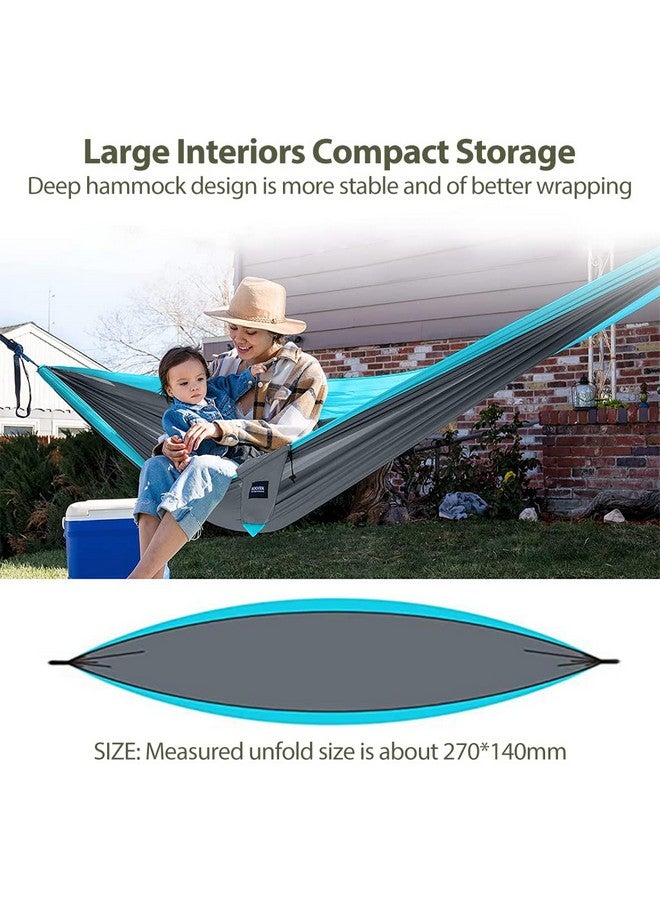 Supvox® Camping Hammock for Outdoor Activities With 2 Fixing Straps, Swing for Adults Kids, Portable Ultralight Nylon for Travel Beach Trekking, Maximum 200Kg Load (275 X 140Cm), Blue - Image 3