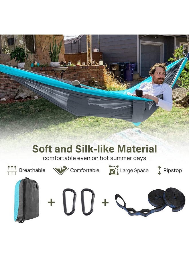 Supvox® Camping Hammock for Outdoor Activities With 2 Fixing Straps, Swing for Adults Kids, Portable Ultralight Nylon for Travel Beach Trekking, Maximum 200Kg Load (275 X 140Cm), Blue - Image 5