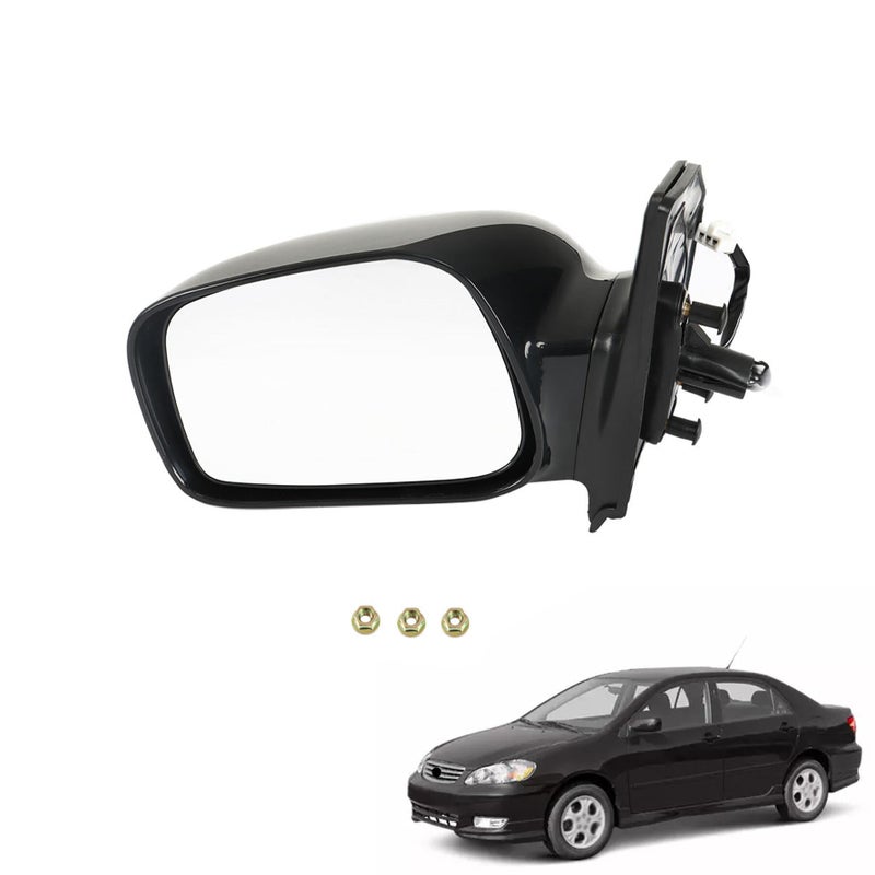 munirater Black Driver Side Mirror Power Paintable Replacement for 20032008 Corolla TO1320178