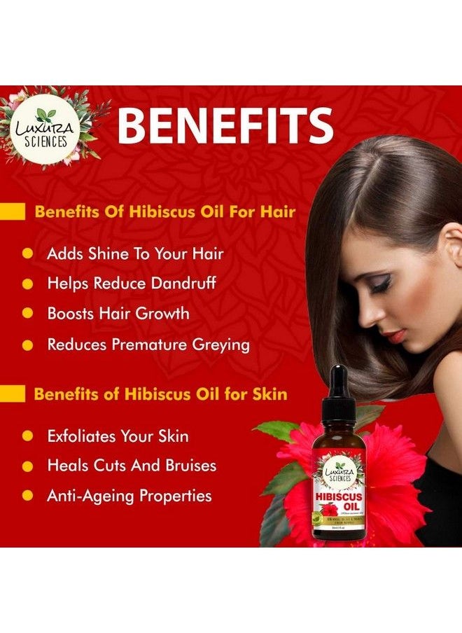 Luxura Sciences - Organic Hibiscus Oil(Hibiscus Sabdariffa) Japanese 100 Pure Natural Virgin Unrefined Cold Pressed Anti Aging Vitamin E Oil For Face Skin Hair Growth 1 Fl.Oz. 30 Ml - Image 1
