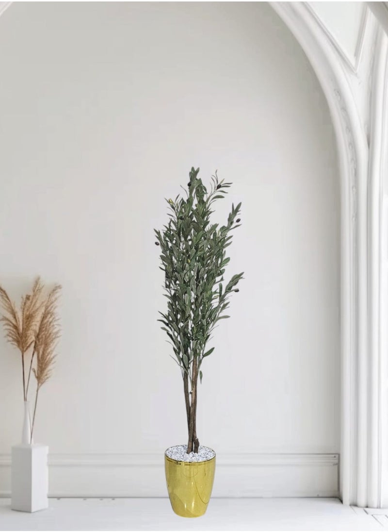 AL KHALDIYA - Tall Artificial Olive Tree with Large Artificial Olive Plant with Fake Olive Gifts and Fruits for Modern Decoration at Home, Office or Living Room Indoor. - Image 1