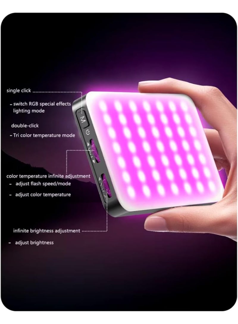 RGB Portable Photography Lighting with 129 LED Rechargeable Battery 2500k-9000K On Camera Light Fill Light Mini Pocket Light  - Image 4