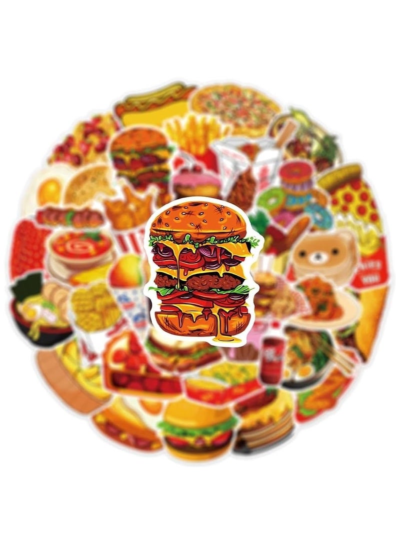 بيعتكلها 50 قطعة من ملصقات الجرافيتي لألعاب الأطفال والكمبيوتر المحمول والثلاجة والهاتف ولوح التزلج والكمبيوتر والسيارة ملصقات مقاومة للماء (عبوة من 50 قطعة، ملصقات جرافيتي للوجبات السريعة) - Image 5