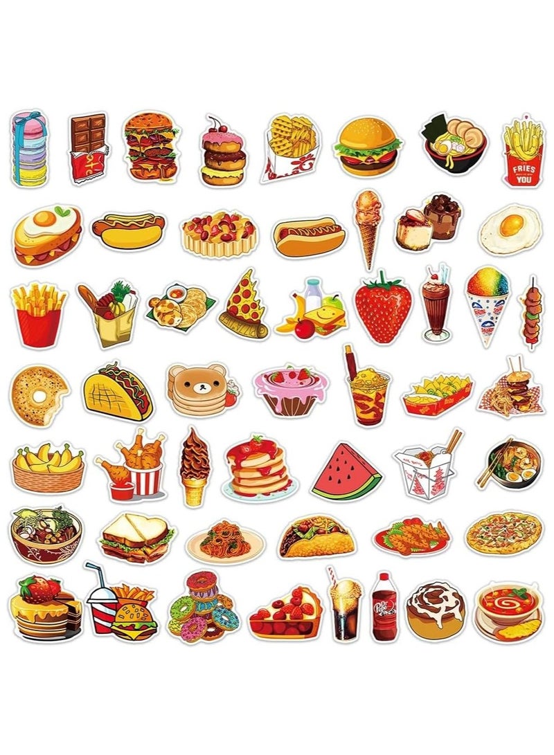 بيعتكلها 50 قطعة من ملصقات الجرافيتي لألعاب الأطفال والكمبيوتر المحمول والثلاجة والهاتف ولوح التزلج والكمبيوتر والسيارة ملصقات مقاومة للماء (عبوة من 50 قطعة، ملصقات جرافيتي للوجبات السريعة) - Image 3