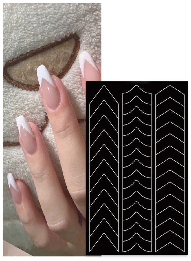 Pxiryanlow A Set of 6 Styles Black French Manicure Nail Art Stickers,French Manicure Strips Art Stickers Self-Adhesive Guides Art Stencil Tools for Designs,Nail Art Accessories - Image 4