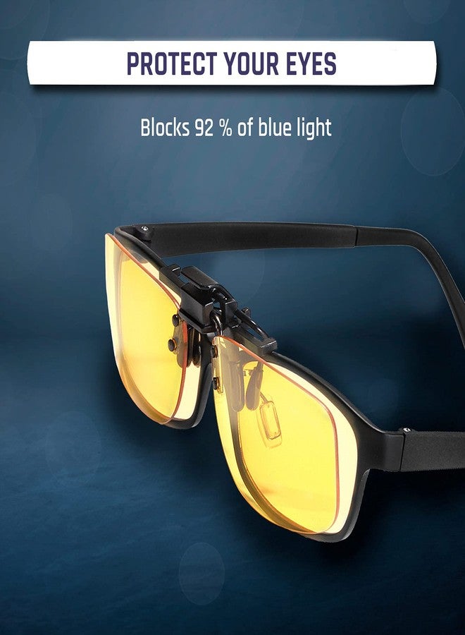 KLIM OTG Blue Light Blocking Glasses Clip on - NEW - Blue Blocker Eyeglass Eyewear - High Protection for Screen - Gaming Glasses PC Mobile TV - Anti Eye Fatigue UV - Filters Blue Lights - Image 4