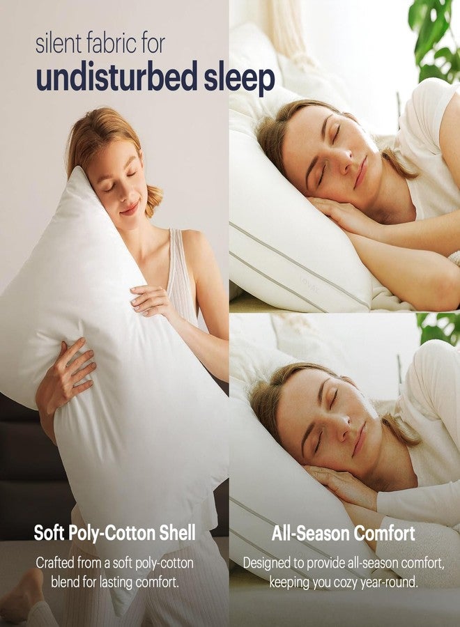 AROVAZ Bed Pillows for Sleeping Set of 2 (White), Soft Down Alternative Pillow for Back, Stomach or Side Sleepers, Comfortable Fluffy Supportive Down Alternative Filling (King - (Pack of 2) - Color: White) - Image 4